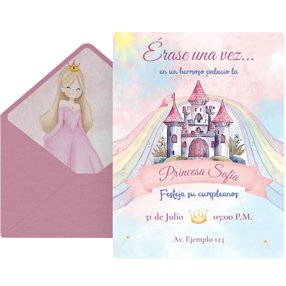 Invitación digital Castillo princesa