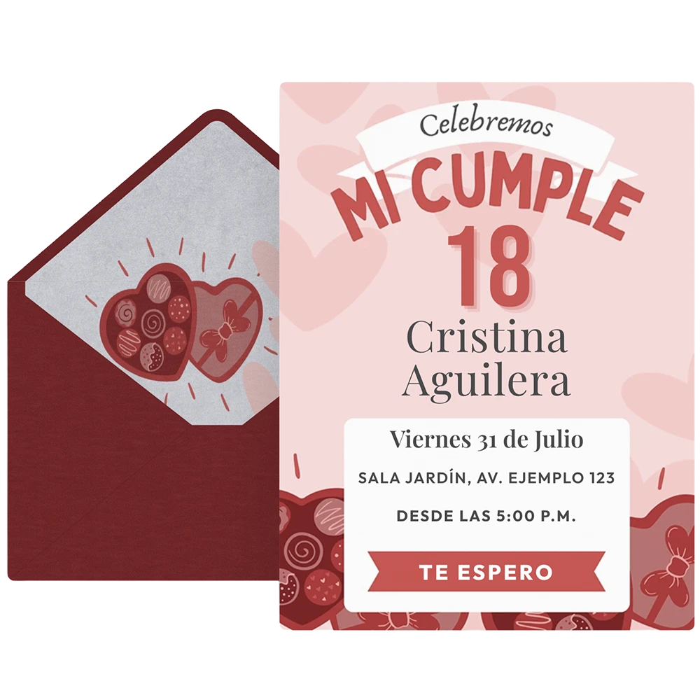 Invitación digital Collage rosa